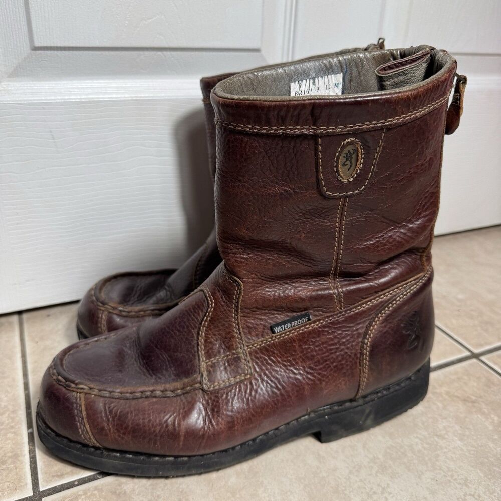 Browning Waterproof Hunting Boots Mens 12 Outdoors Work Brown Leather